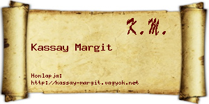 Kassay Margit névjegykártya